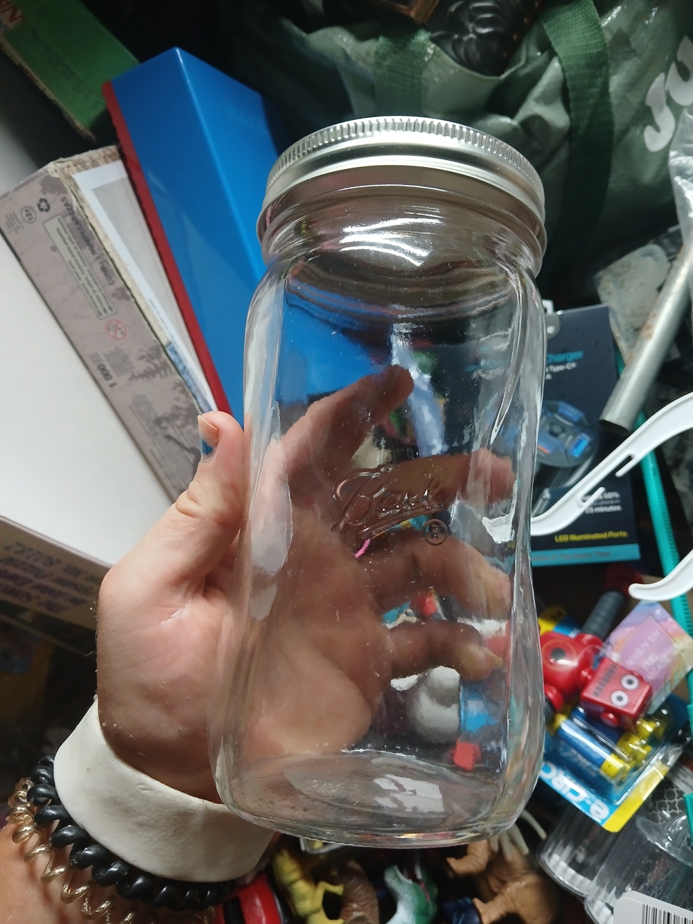 clear glass Ball Collection Elite Spiral Regular Mouth Mason Jar